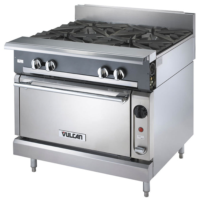 Vulcan V4B36S 36" 4 Burner Gas Range W/ Standard Oven, Liquid Propane-cityfoodequipment.com