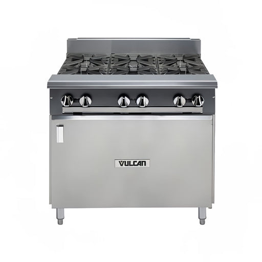 Vulcan V6B36B 36" 6 Burner Gas Range W/ Storage Base, Liquid Propane-cityfoodequipment.com