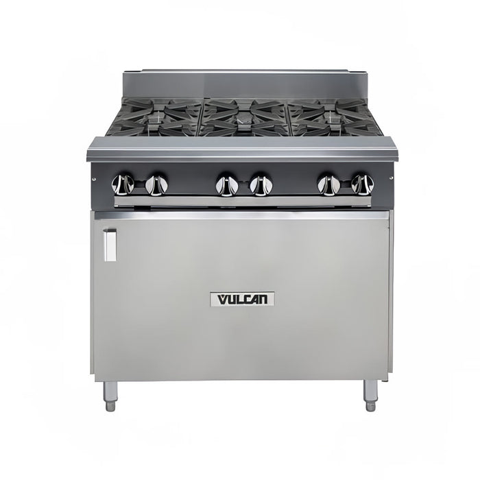Vulcan V6B36B 36" 6 Burner Gas Range W/ Storage Base, Liquid Propane-cityfoodequipment.com