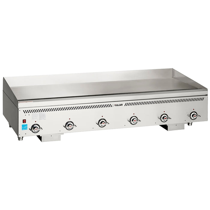Vulcan VCCG72-AS 72" Gas Griddle W/ Thermostatic Controls - 1" Steel Plate, Natural Gas-cityfoodequipment.com