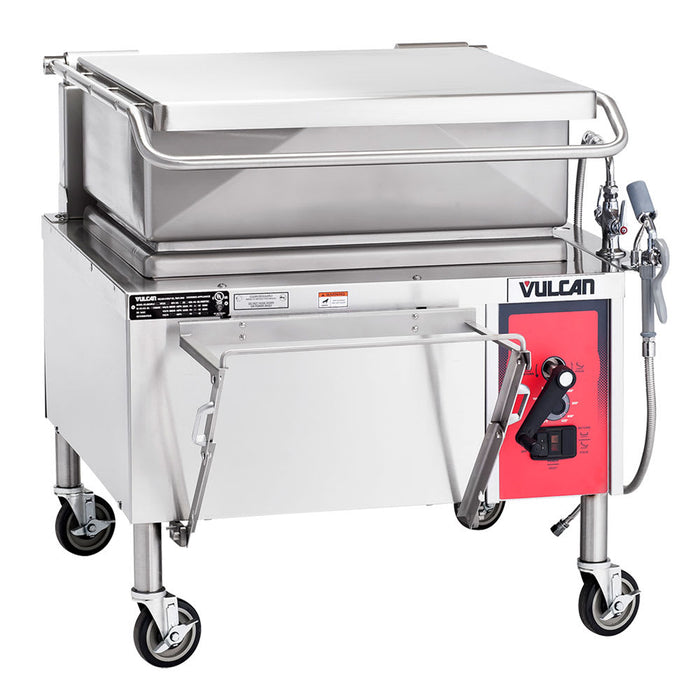 Vulcan VE30 30 Gal. Tilt Skillet - Open Base, Includes Faucet, Strainer, 240v/3ph-cityfoodequipment.com