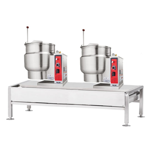 Vulcan VEKT64/1212 (2) 12 Gal Steam Kettles & Stand Assembly - Manual Tilt, 2/3 Jacket, 230v/1ph-cityfoodequipment.com
