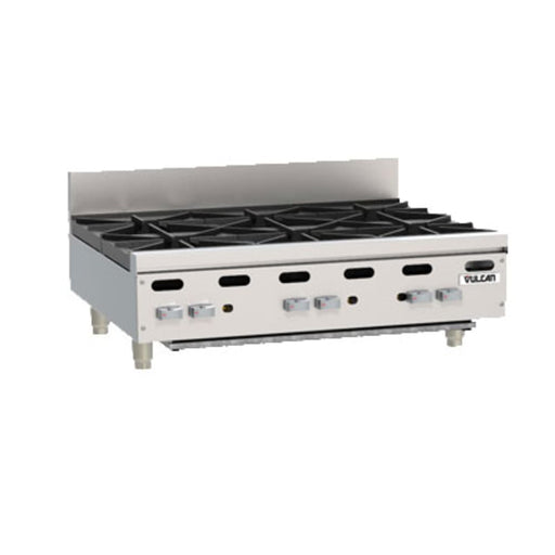 Vulcan VHP636 36" Gas Hotplate W/ (6) Burners & Infinite Controls, Natural Gas-cityfoodequipment.com