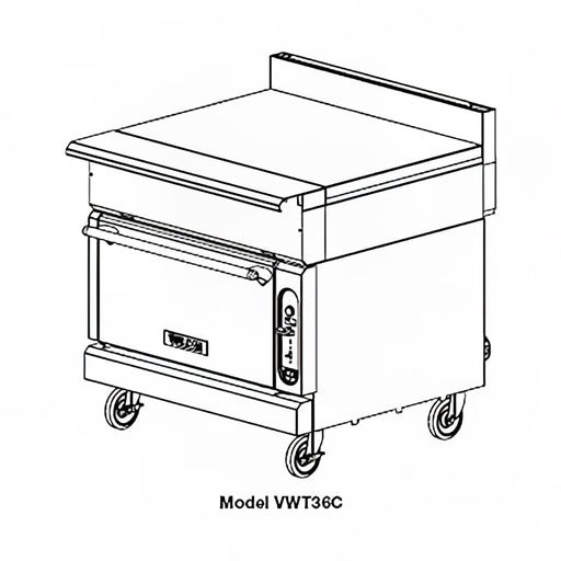 Vulcan VWT36C 36" Heavy Duty Range, Range Line Work Surface, Convection Oven, Liquid Propane-cityfoodequipment.com