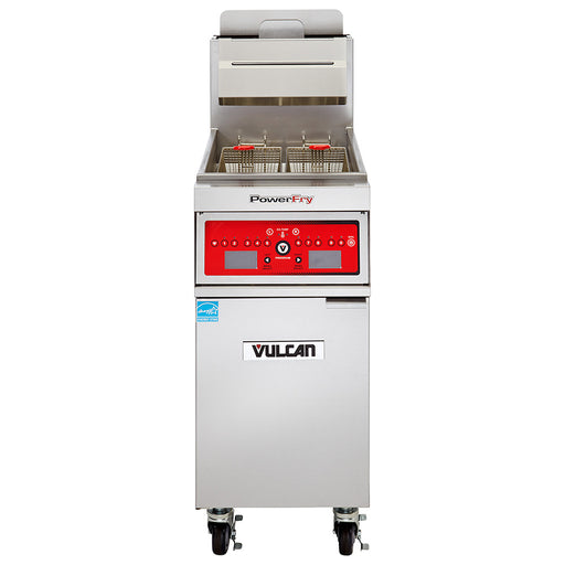 Vulcan 1TR85D Gas Fryer - (1) 90 Lb Vat, Floor Model, Natural Gas-cityfoodequipment.com