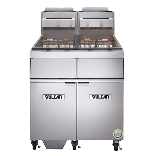 Vulcan 2GR65MF Gas Fryer - (2) 70 Lb Vats, Floor Model, Natural Gas-cityfoodequipment.com