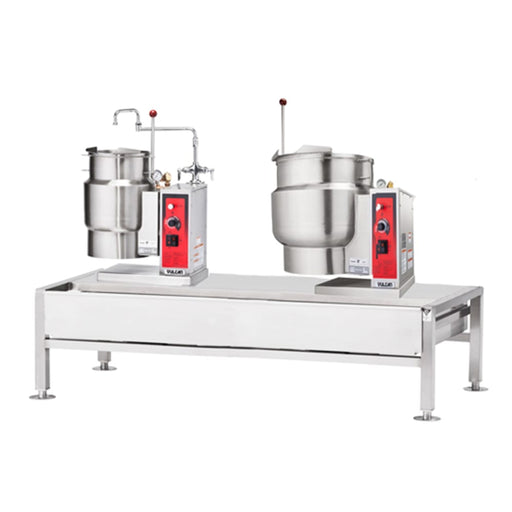 Vulcan VEKT64/612 (1) 6 Gal & (1) 12 Gal Steam Kettles & Stand Assembly - Manual Tilt, 2/3 Jacket, 230v/1ph-cityfoodequipment.com