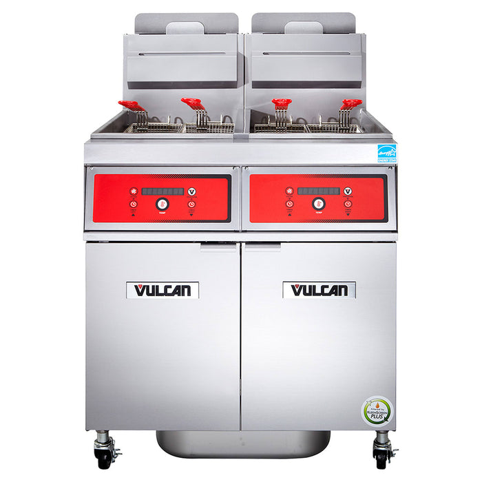 Vulcan 2VK45AF Gas Fryer - (2) 50 Lb Vats, Floor Model, Liquid Propane-cityfoodequipment.com