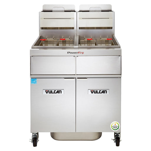 Vulcan 3TR45CF Gas Fryer - (3) 50 Lb Vats, Floor Model, Natural Gas-cityfoodequipment.com