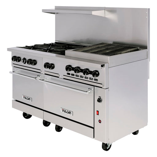 Vulcan 60SC-6B24GB 60" 6 Burner Gas Range W/ Griddle/broiler, (1) Standard & (1) Convection Oven, Liquid Propane-cityfoodequipment.com