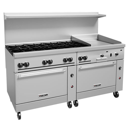 Vulcan 72CC-8B24G 72" 8 Burner Gas Range W/ Griddle & (2) Convection Ovens, Natural Gas-cityfoodequipment.com