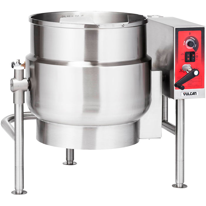 Vulcan K40ELT 40 Gal Steam Kettle - Manual Tilt, 2/3 Jacket, 240v/3ph-cityfoodequipment.com