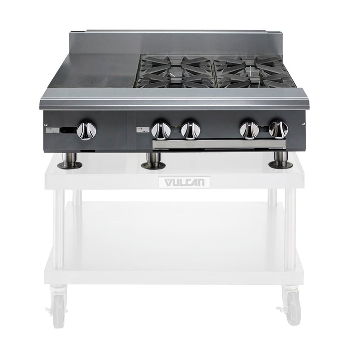 Vulcan V112HB 12" Gas Range W/ Hot Top & Storage Base, Natural Gas-cityfoodequipment.com