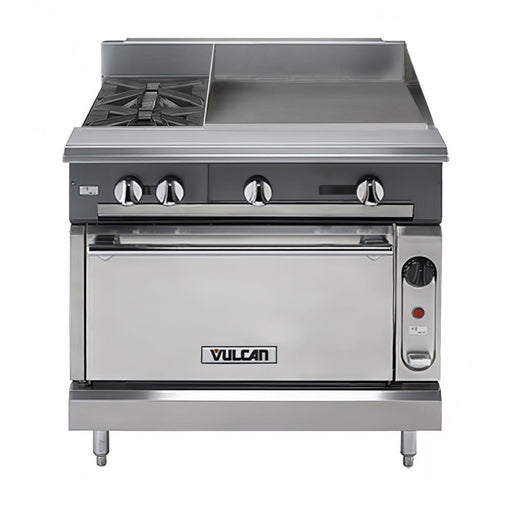 Vulcan V2BG24C 36" 2 Burner Gas Range W/ Griddle & Convection Oven, Liquid Propane-cityfoodequipment.com