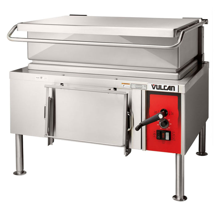 Vulcan VE40 40 Gal. Tilt Skillet - Open Base, Includes Faucet, Strainer, 240v/1ph-cityfoodequipment.com