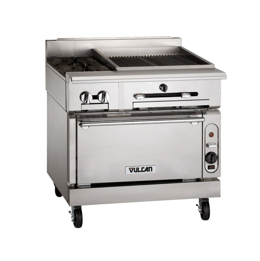 Vulcan VTC36B 36" Gas Range W/ Charbroiler & Storage Base, Liquid Propane-cityfoodequipment.com