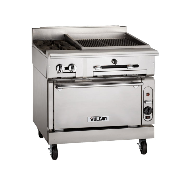Vulcan VTC36B 36" Gas Range W/ Charbroiler & Storage Base, Liquid Propane-cityfoodequipment.com