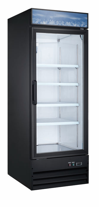 Compass RDGM-28 - 28 3/8" One Section Glass Door Merchandiser - (1) Door, Black, 115v-cityfoodequipment.com