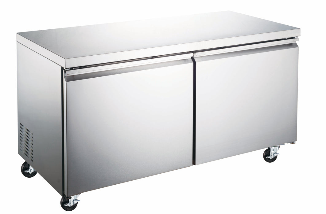 Compass PUC60F - 61 1/5" W Undercounter Freezer W/ (2) Sections & (2) Doors, 115v-cityfoodequipment.com