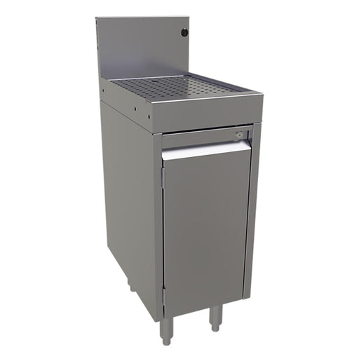 Glastender DBCA-12 Main Line Underbar Freestanding Drainboard Cabinet w/ 7" Backsplash - 12"W x 19"D x 37"H-cityfoodequipment.com