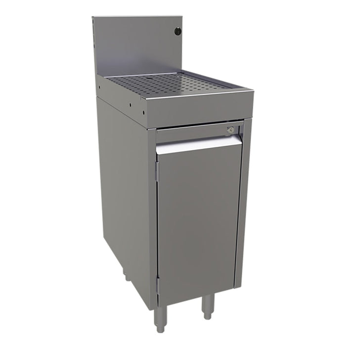Glastender DBCA-12 Main Line Underbar Freestanding Drainboard Cabinet w/ 7" Backsplash - 12"W x 19"D x 37"H-cityfoodequipment.com