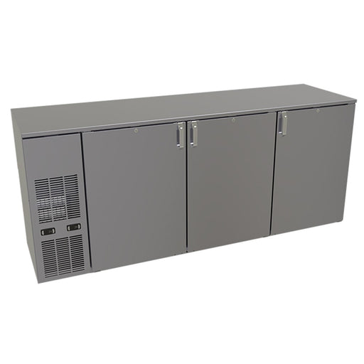 Glastender C2FB84 84" Bar Refrigerator - 3 Swinging Solid Doors, Black, 120v-cityfoodequipment.com