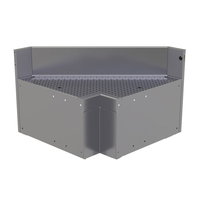 Glastender CILB-LN Main Line Underbar Corner Drainboard w/ 7" Backsplash - 29"W x 29"D-cityfoodequipment.com