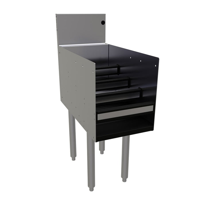 Glastender LDB-12 4 Level Raised Liquor Display - Holds 12 Bottles, 7" Backsplash, 12" x 24"-cityfoodequipment.com