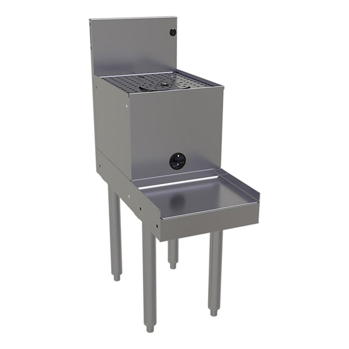 Glastender DBSA-12-RF 12" Main Line Underbar Blender Station w/ Drainboard & Rinser Faucet - 7" Backsplash-cityfoodequipment.com