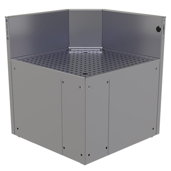 Glastender CIR-19/19-N Main Line Underbar Corner Drainboard w/ 7" Backsplash - 19"W x 19"D-cityfoodequipment.com
