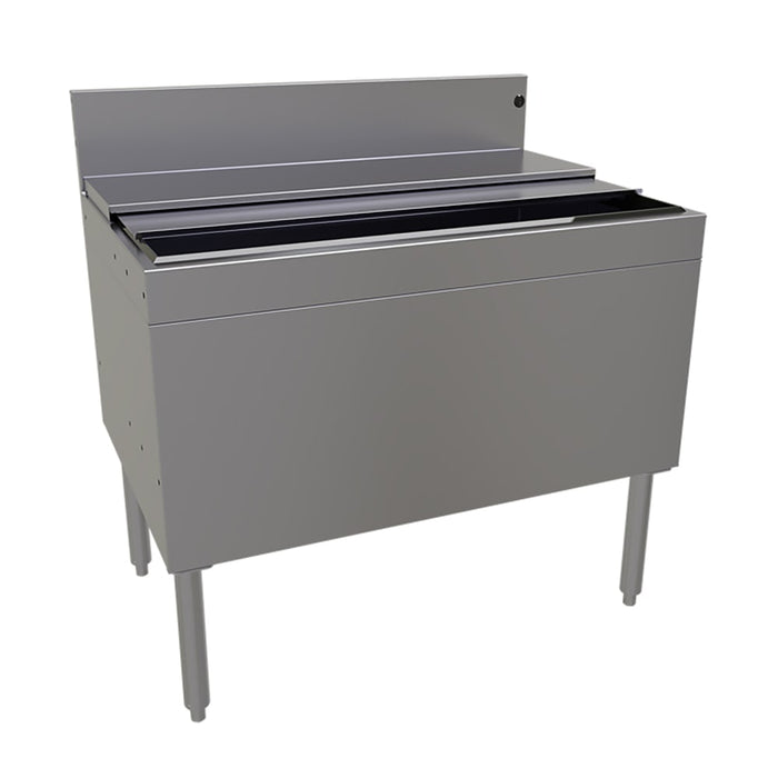 Glastender IBB-36-CP10-ED 36" Main Line Ice Bin w/ 176 lb Ice Bin & 10 Circuit Cold Plate, Stainless Steel-cityfoodequipment.com