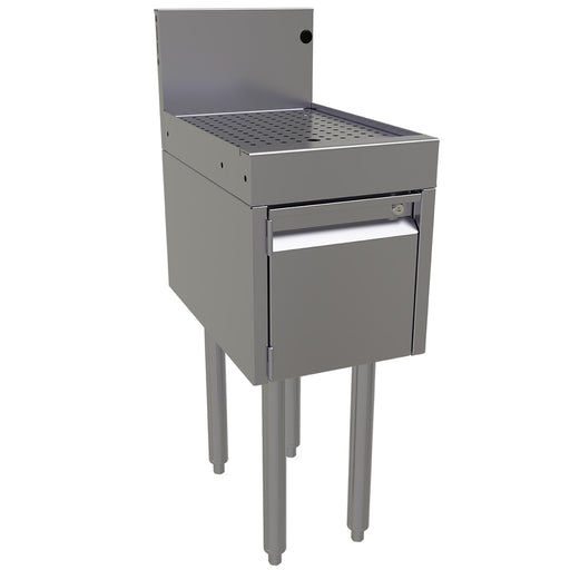 Glastender DBHA-12 Main Line Underbar Freestanding Drainboard Cabinet w/ 7" Backsplash - 12"W x 19"D x 37"H-cityfoodequipment.com