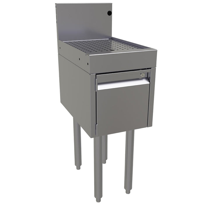 Glastender DBHA-12 Main Line Underbar Freestanding Drainboard Cabinet w/ 7" Backsplash - 12"W x 19"D x 37"H-cityfoodequipment.com
