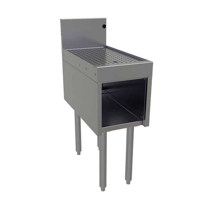 Glastender DBHB-12-LD Main Line Underbar Freestanding Drainboard Cabinet w/ 7" Backsplash - 12"W x 24"D x 37"H-cityfoodequipment.com