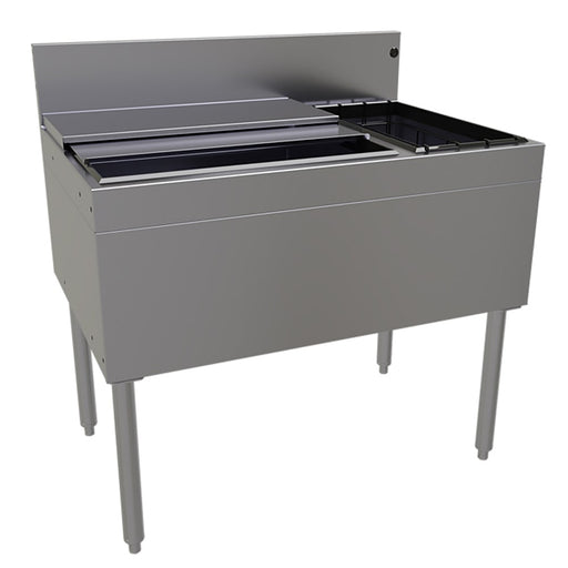 Glastender CBB-36R-CP10 36" Main Line Cocktail Station w/ 85 lb Ice Bin, Stainless Steel-cityfoodequipment.com