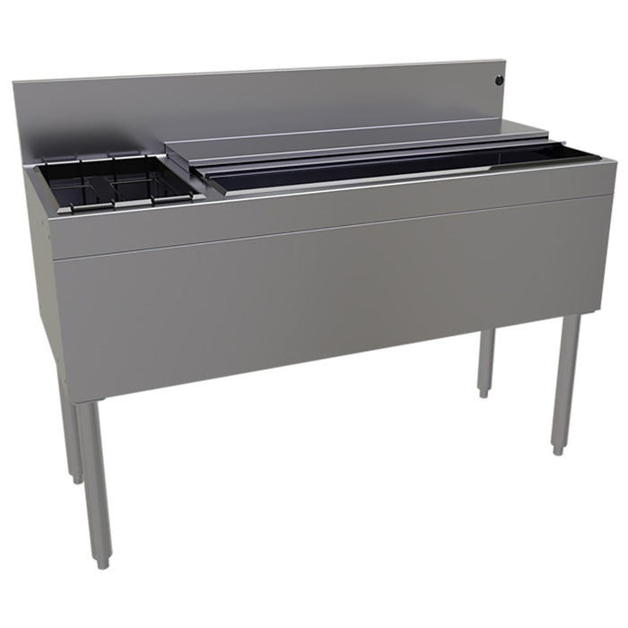 Glastender CBA-48L 48" Main Line Cocktail Station w/ 100 lb Ice Bin, Stainless Steel-cityfoodequipment.com