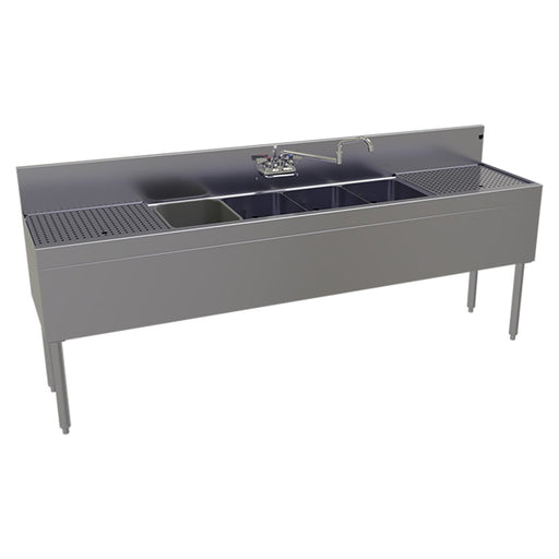 Glastender FSA-84-S 84" 4 Compartment Sink w/ 11"L x 14"W Bowl, 10 1/4" Deep-cityfoodequipment.com