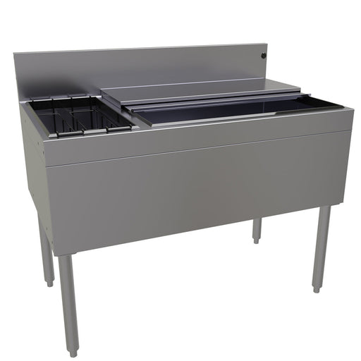Glastender CBB-42L-CP10 42" Main Line Cocktail Station w/ 106 lb Ice Bin, Stainless Steel-cityfoodequipment.com