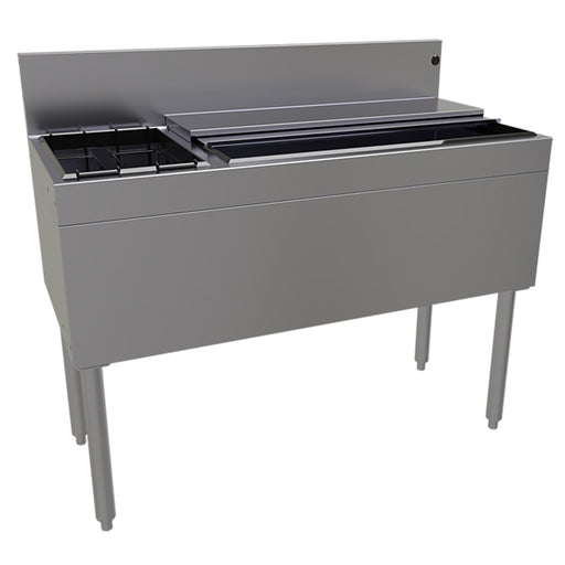 Glastender CBA-42L-CP10 42" Main Line Cocktail Station w/ 84 lb Ice Bin, Stainless Steel-cityfoodequipment.com