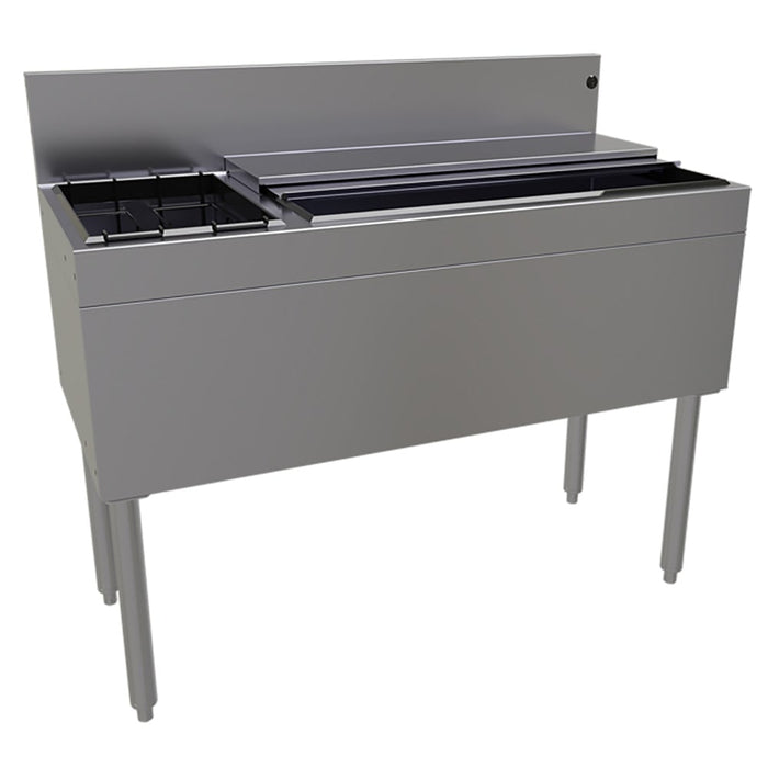 Glastender CBA-42L-CP10 42" Main Line Cocktail Station w/ 84 lb Ice Bin, Stainless Steel-cityfoodequipment.com