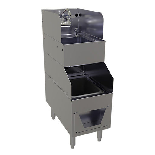 Glastender FS12 Underbar Hand/Dump Sink w/ 9 1/4"L x 11 1/2"W x 6"D Bowl - Faucet & Soap Dispenser-cityfoodequipment.com