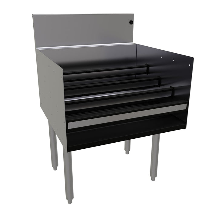 Glastender LDB-24 4 Level Raised Liquor Display - Holds 24 Bottles, 7" Backsplash, 24" x 24"-cityfoodequipment.com