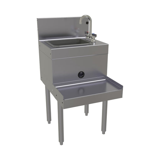 Glastender BSA-18L 18" Main Line Underbar Blender Station w/ Dump Sink & Faucet - 7" Backsplash-cityfoodequipment.com