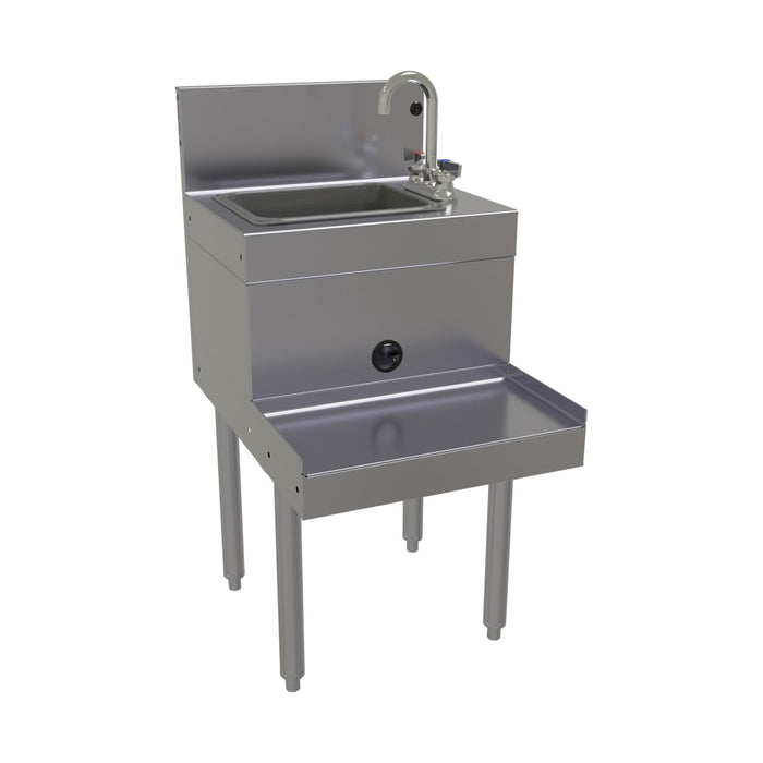 Glastender BSA-18L 18" Main Line Underbar Blender Station w/ Dump Sink & Faucet - 7" Backsplash-cityfoodequipment.com