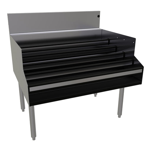 Glastender LDB-36S 5 Level Raised Liquor Display - Holds 45 Bottles, 7" Backsplash, 36" x 29"-cityfoodequipment.com