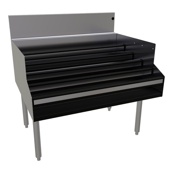 Glastender LDB-36S 5 Level Raised Liquor Display - Holds 45 Bottles, 7" Backsplash, 36" x 29"-cityfoodequipment.com
