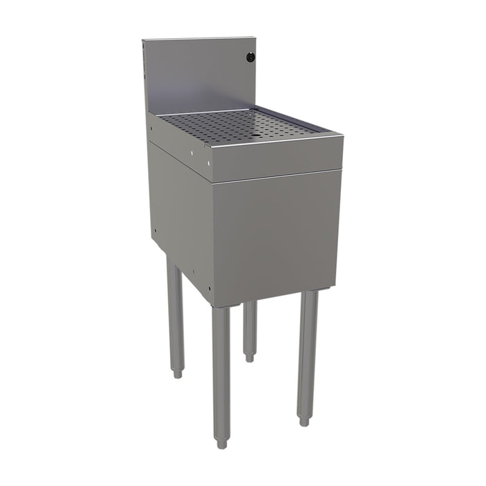 Glastender DBA-12 Main Line Underbar Freestanding Drainboard w/ 7" Backsplash - 12"W x 19"D x 37"H-cityfoodequipment.com