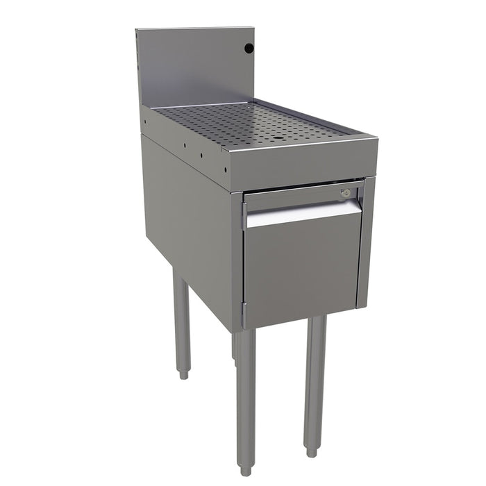 Glastender DBHB-12 Main Line Underbar Freestanding Drainboard Cabinet w/ 7" Backsplash - 12"W x 24"D x 37"H-cityfoodequipment.com