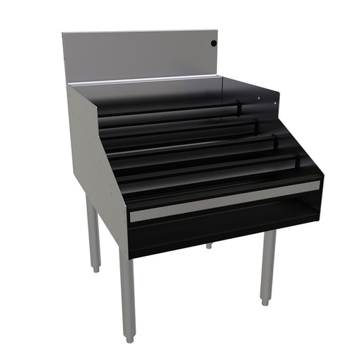 Glastender LDA-42D 5 Level Raised Liquor Display - Holds 50 Bottles, 7" Backsplash, 42" x 29"-cityfoodequipment.com
