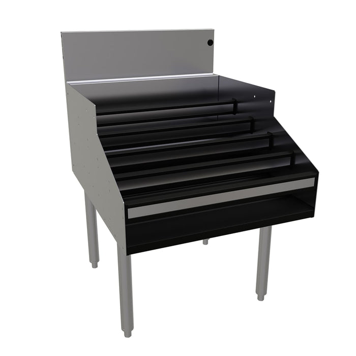 Glastender LDA-42D 5 Level Raised Liquor Display - Holds 50 Bottles, 7" Backsplash, 42" x 29"-cityfoodequipment.com